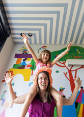 Papel de Parede Infantil - Listrado Largo Regular Azul Mar